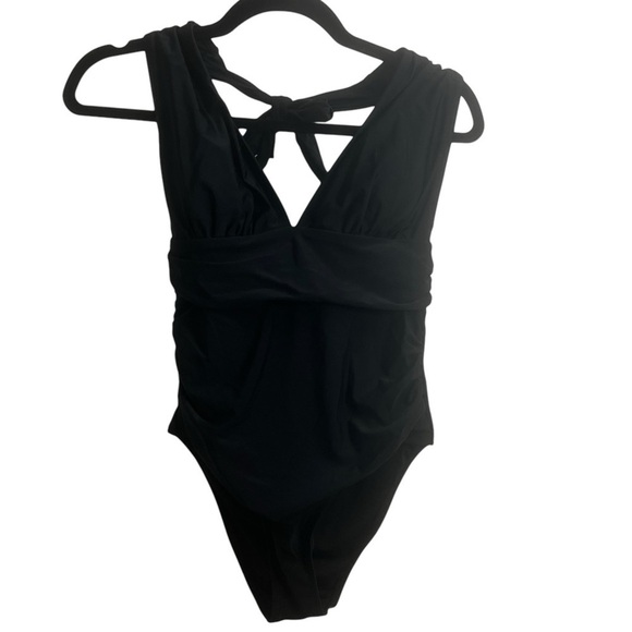 Cupshe M Black One Piece Plunge front - Picture 2 of 7